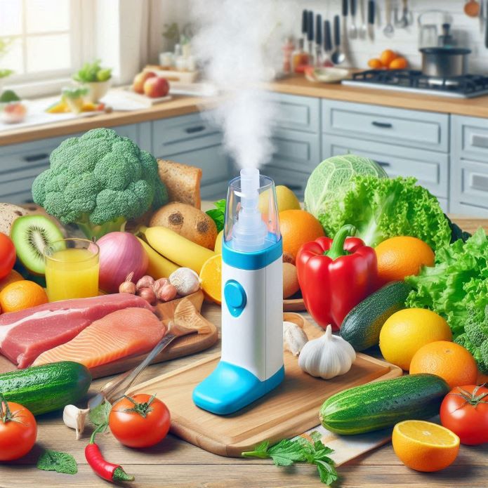 portable nebulizer and healthy food